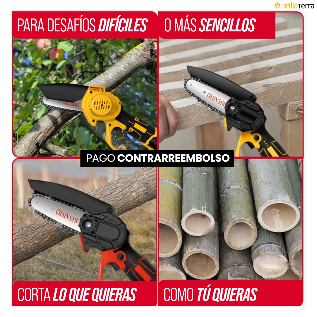 CortaMax 3000 – Mini motosierra inalámbrica y portátil